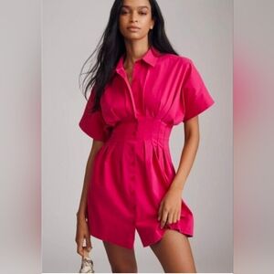 Anthropologie Pink Mini Shirt Dress